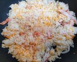 夏休み子供喜ぶ時短昼食夕飯カニカマレタス卵炒飯作り方6写真