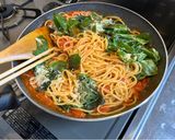 フレッシュバジルのトマトソースパスタ作り方6写真