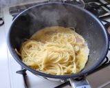 バナメイエビと明太子の豆乳クリームパスタ作り方8写真