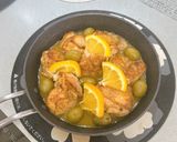 鶏肉のスパイス漬けとオリーブのレモン炒め作り方5写真