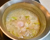 キャベツと落とし卵のお味噌汁作り方4写真
