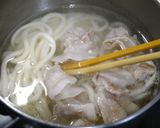 簡単！月見肉釜玉うどん作り方2写真